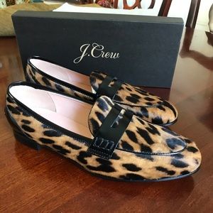 J. Crew Haircalf Leopard Academy Penny Loafer